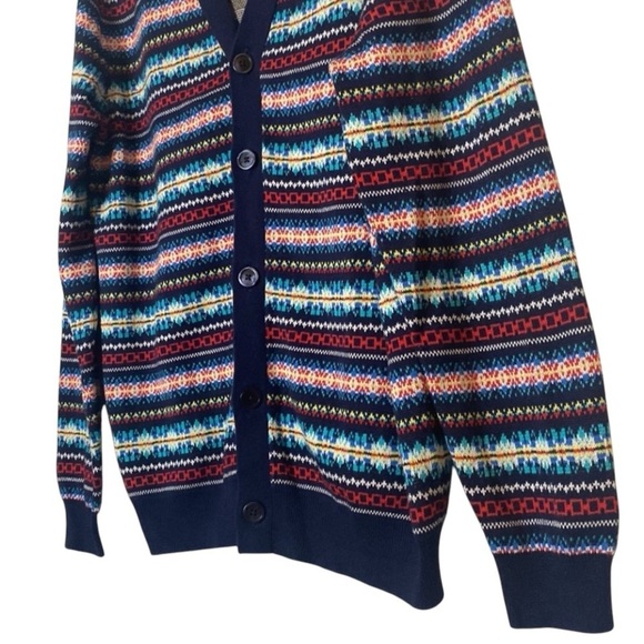 Club Room Mens Cozy Fair Isle Button Up Cardigan Navy Size L - Picture 5 of 7